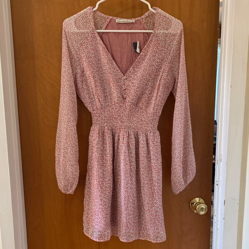 Abercrombie Pink Floral Print Chiffon Dress